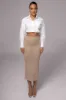 Taupe Jasmina Knit Skirt sold by JLUXLABEL
