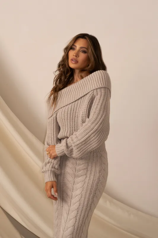 Stone Monette Cable Knit Dress sold by JLUXLABEL