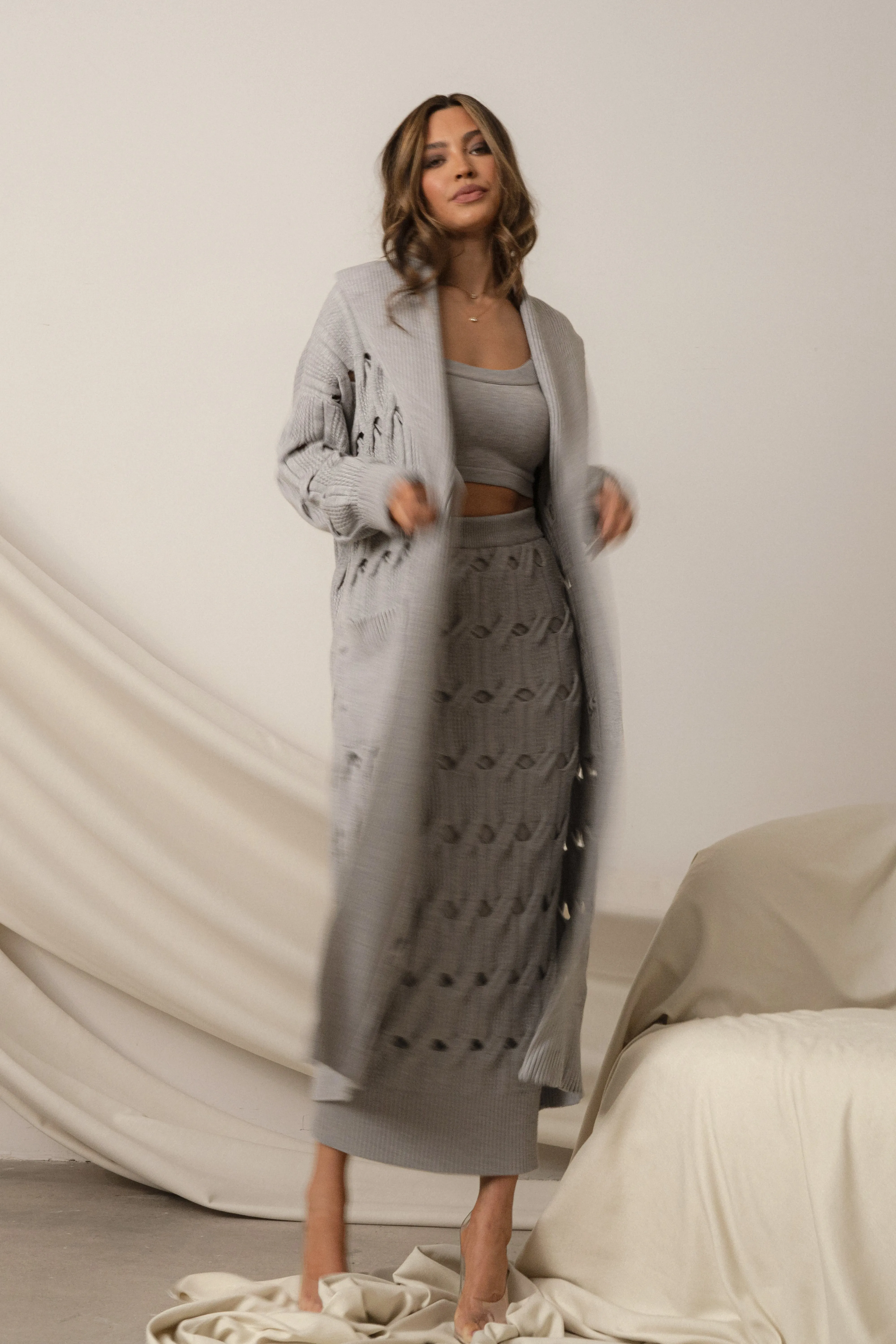 Heather Grey Brixton Knit Cardigan sold by JLUXLABEL product image thumbnail 5