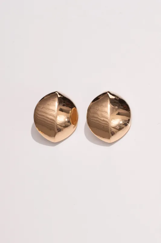 Gold Arlo Circle Stud Earrings sold by JLUXLABEL