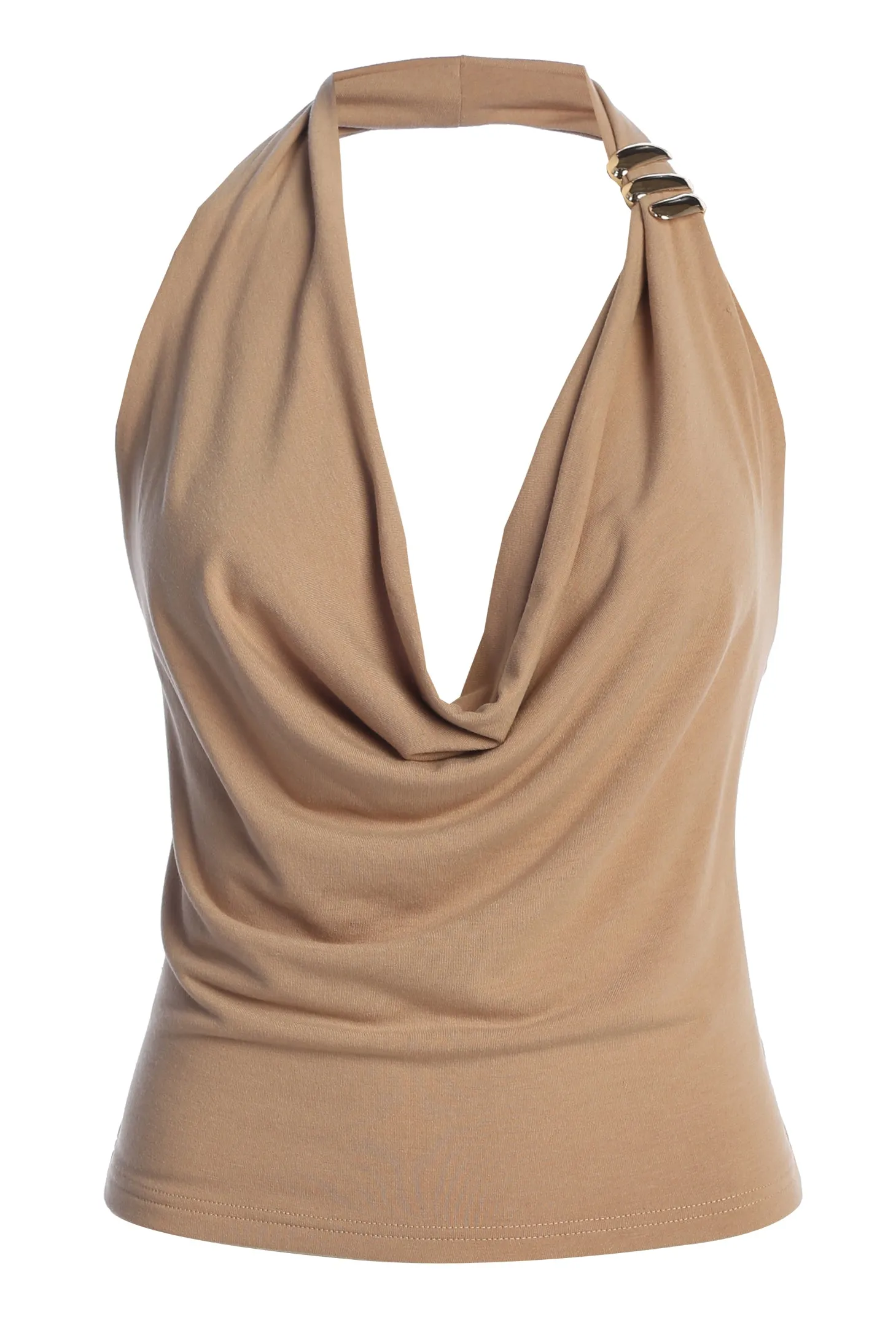 Beige Embellished Halter Top sold by JLUXLABEL product image thumbnail 3
