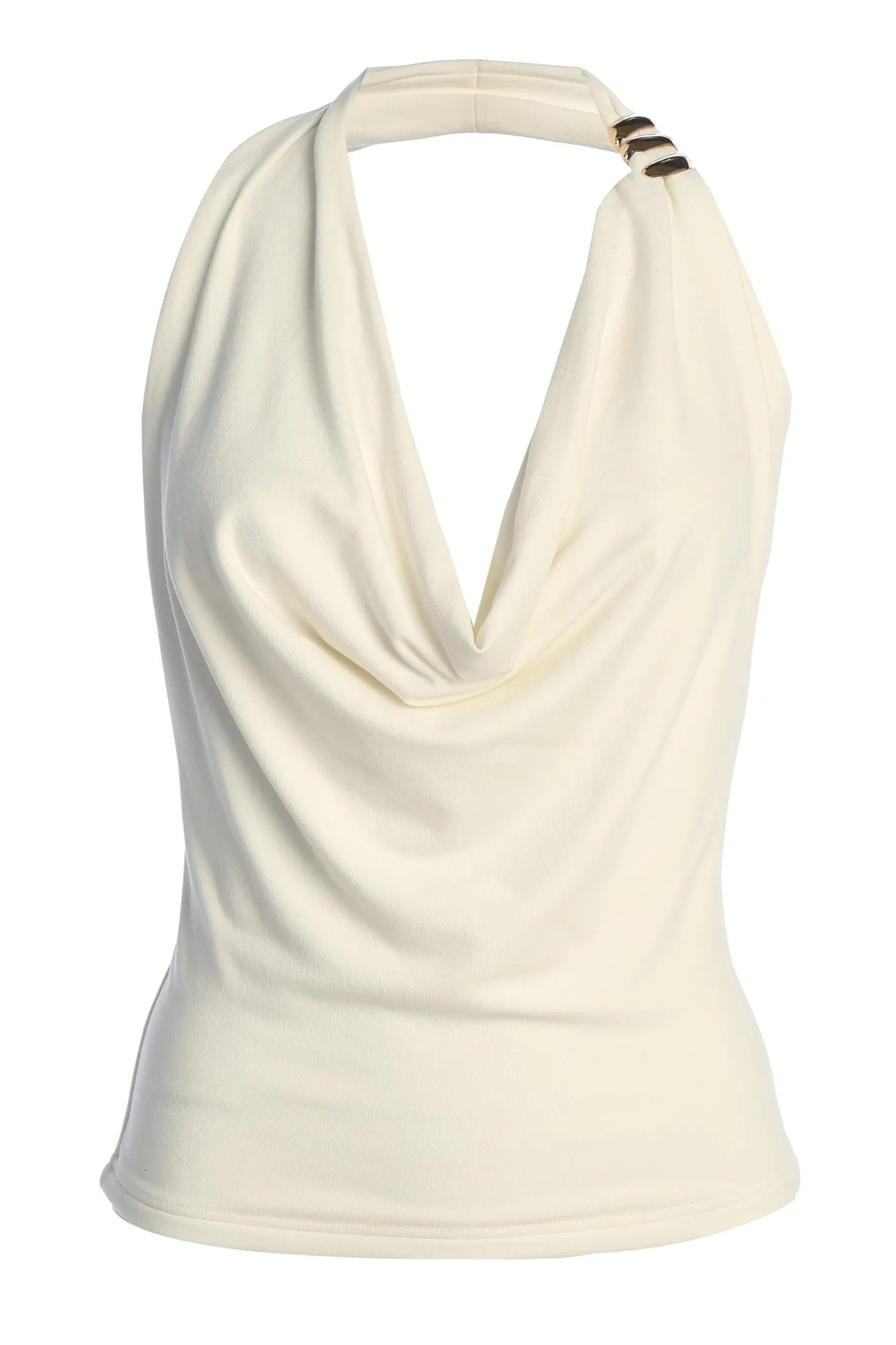 White Embellished Halter Top sold by JLUXLABEL product image thumbnail 2