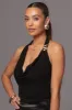 Black Embellished Halter Top sold by JLUXLABEL