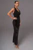 Black Embellished Halter Top sold by JLUXLABEL