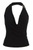 Black Embellished Halter Top sold by JLUXLABEL