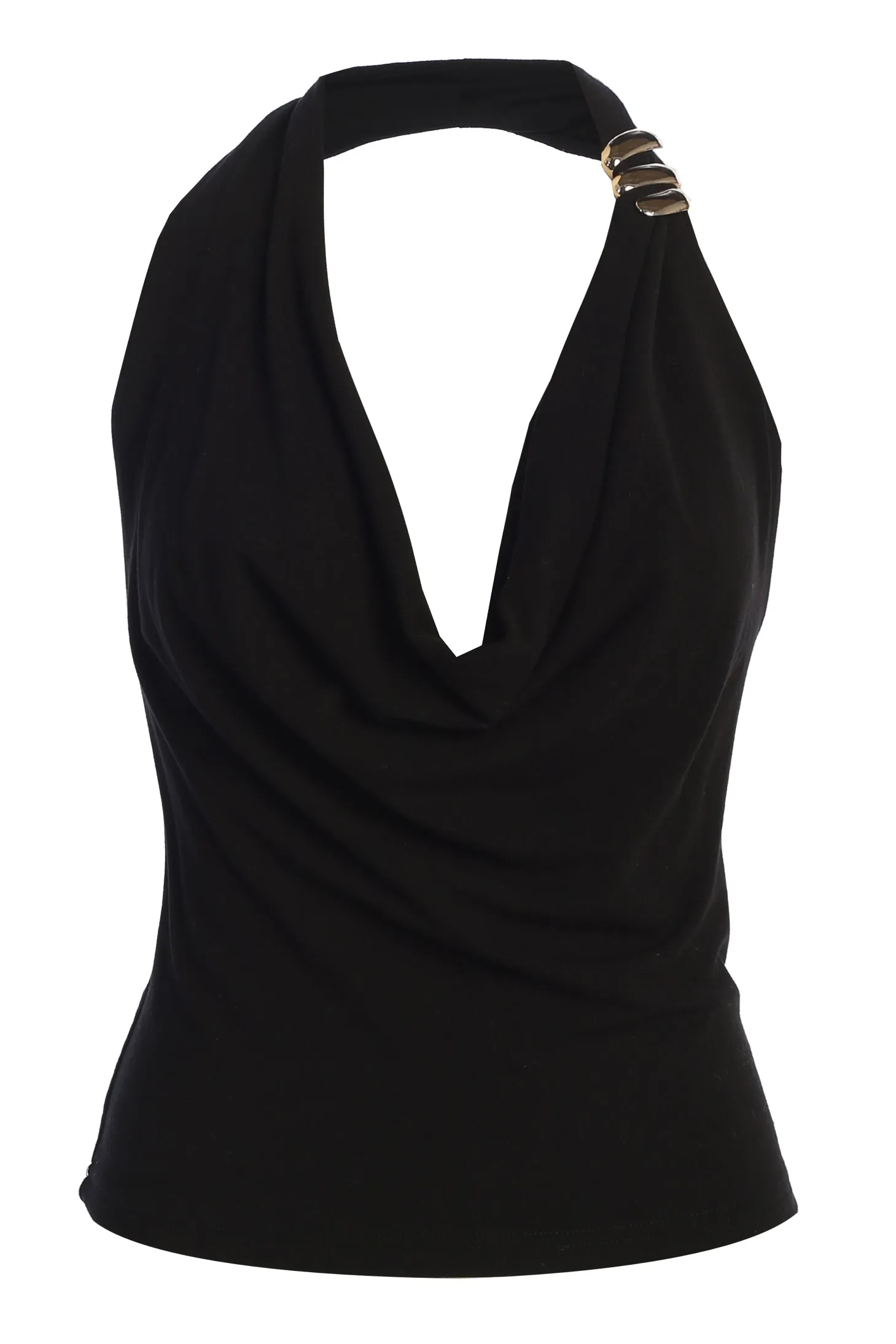 Black Embellished Halter Top sold by JLUXLABEL product image thumbnail 3