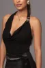 Black Embellished Halter Top sold by JLUXLABEL