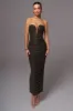 Black/Gold Metallic Mesh Maxi Dress sold by JLUXLABEL