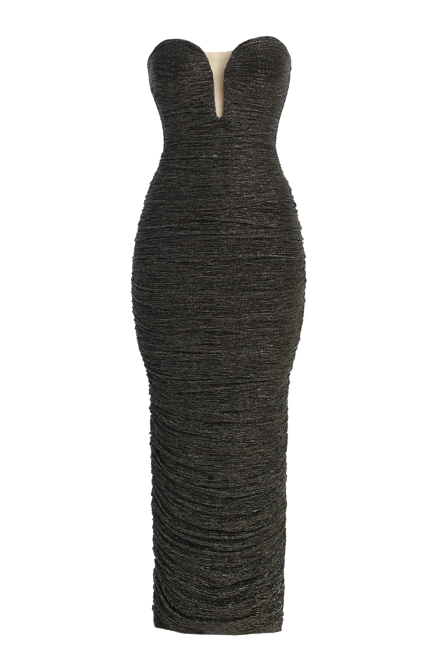 Black/Gold Metallic Mesh Maxi Dress sold by JLUXLABEL product image thumbnail 3