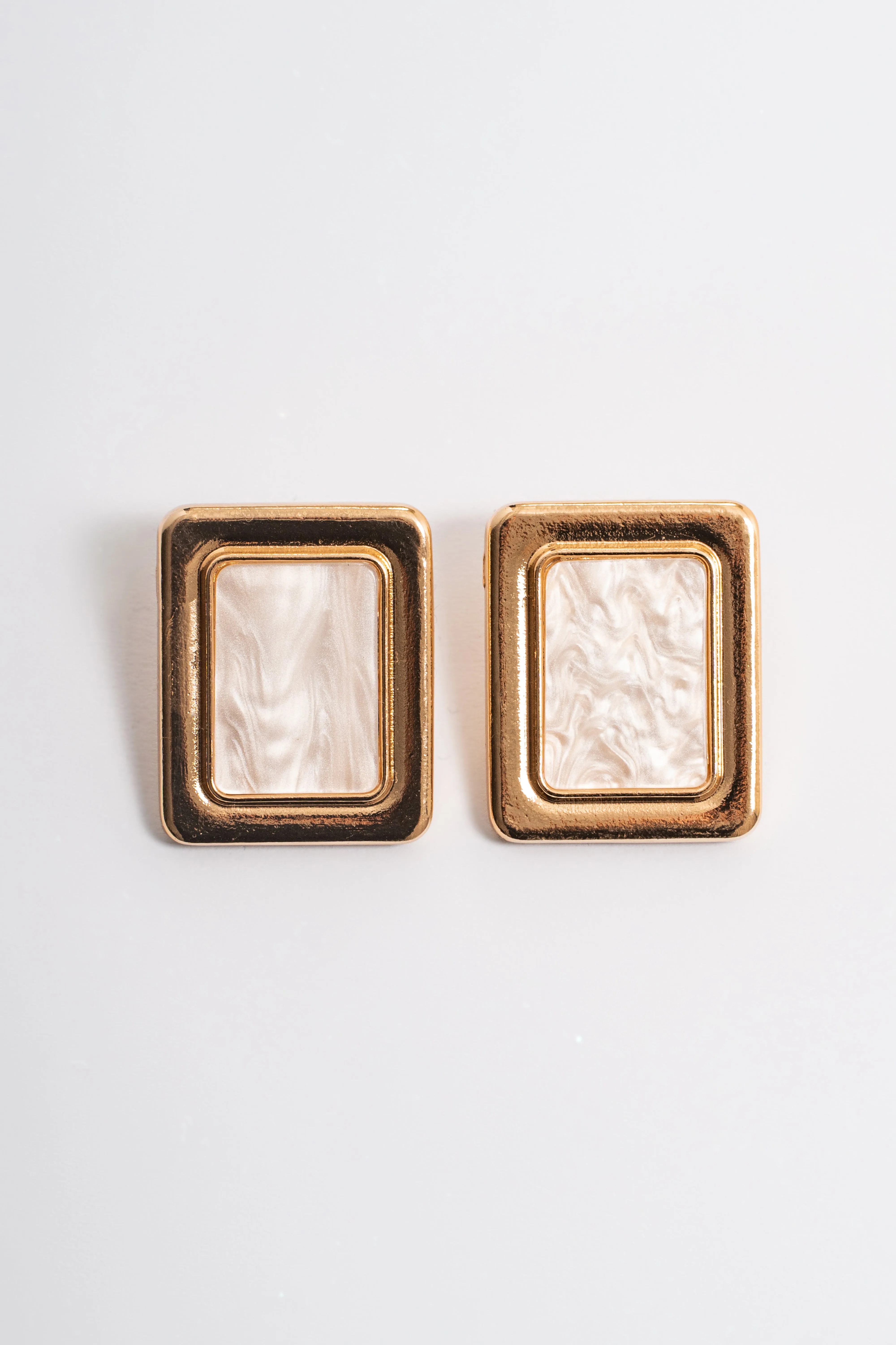 White Heritage Squared Earrings sold by JLUXLABEL product image thumbnail 2