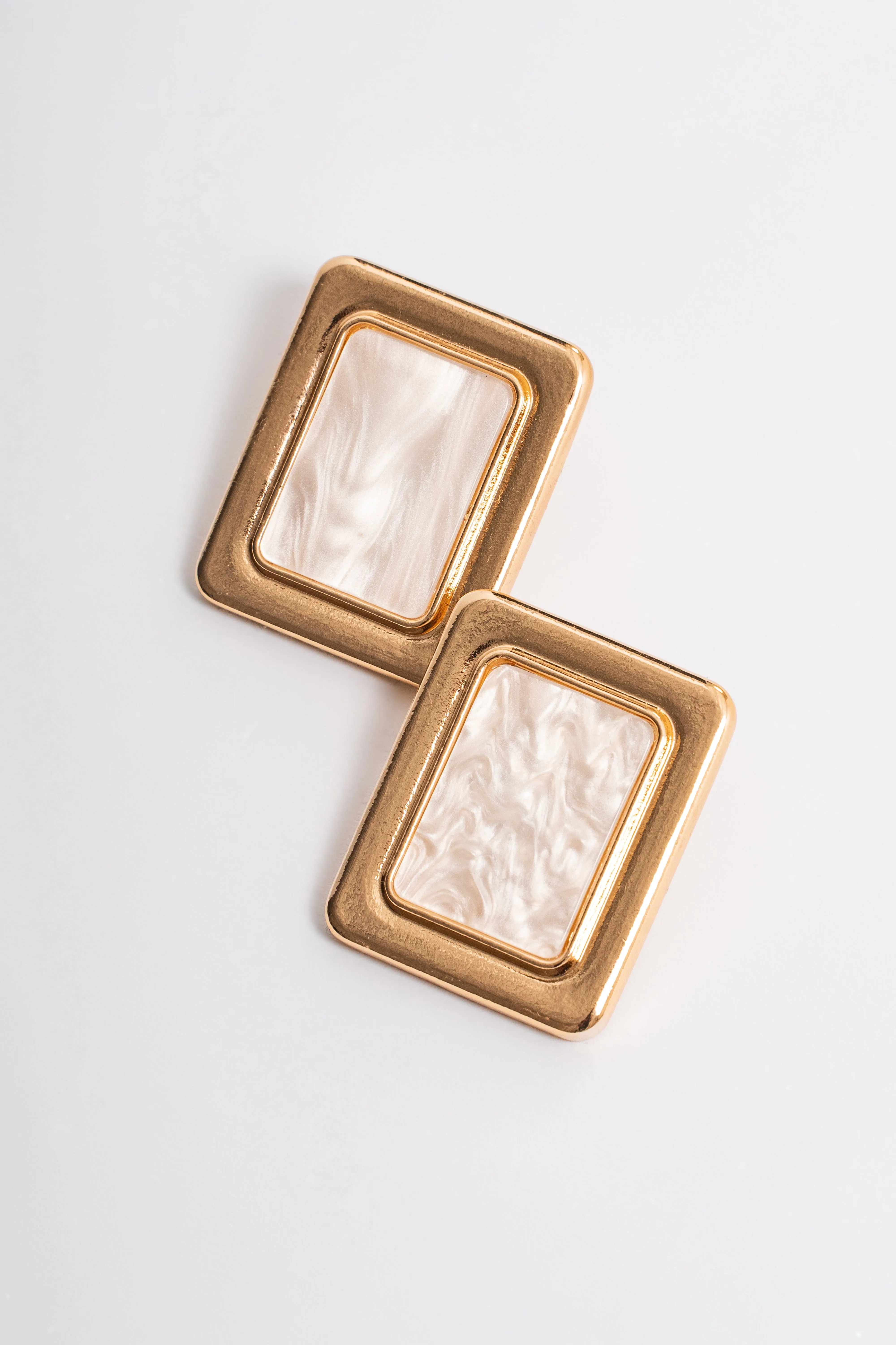 White Heritage Squared Earrings sold by JLUXLABEL product image thumbnail 5