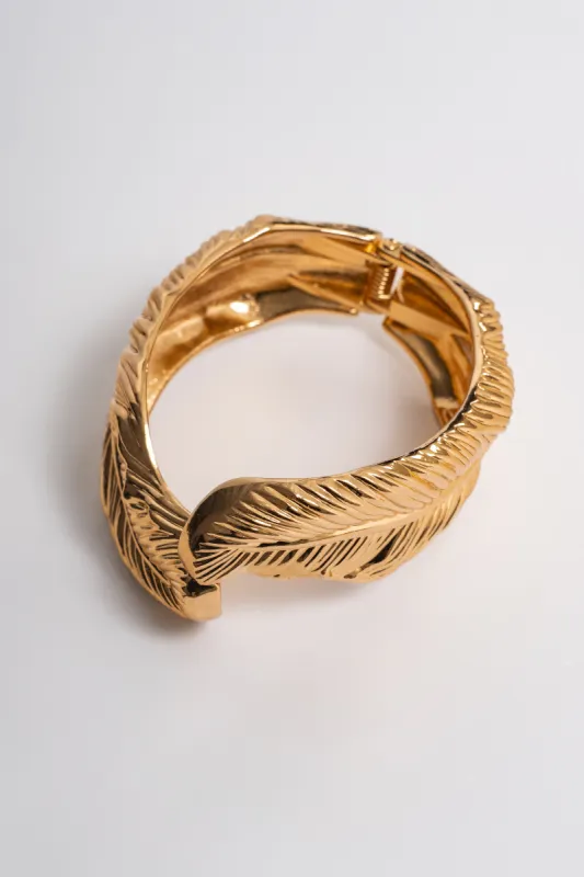 Gold Leaf Hinge Bracelet sold by JLUXLABEL