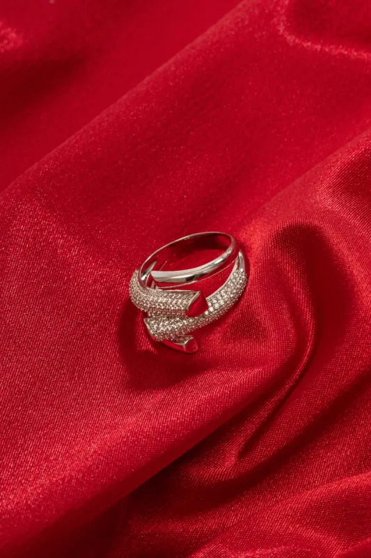 Silver Emme Paved Ring sold by JLUXLABEL