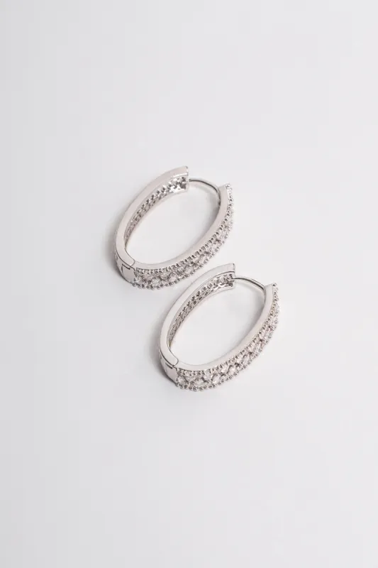Silver Vana Hoop Earrings sold by JLUXLABEL