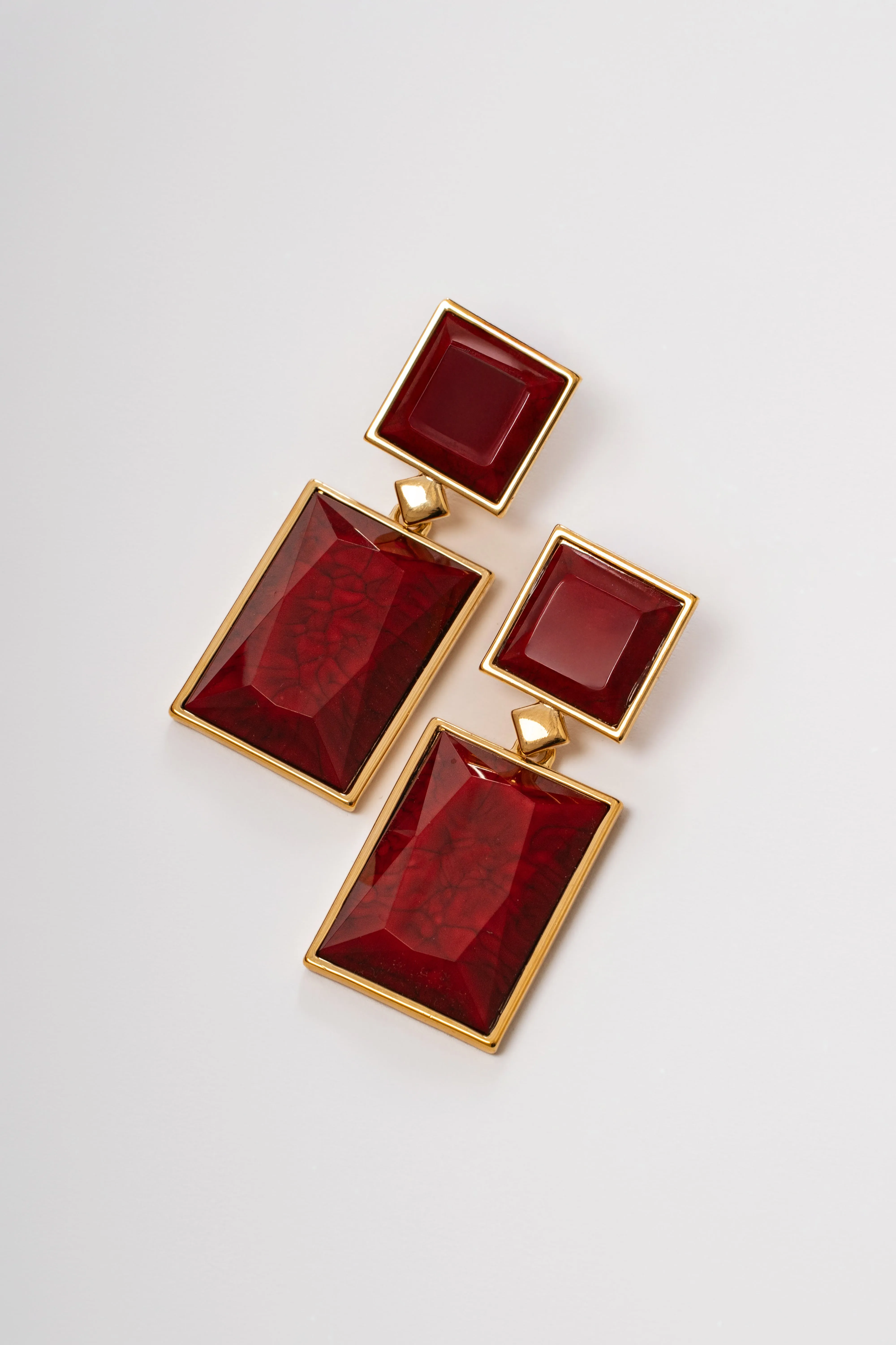 Red Rectangle Dangle Earring sold by JLUXLABEL product image thumbnail 2