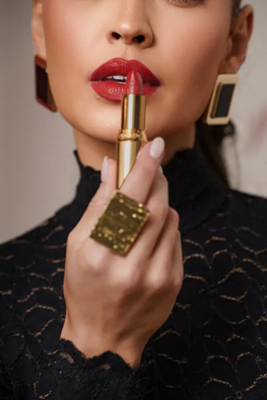 Gold Textured Rectangle Ring sold by JLUXLABEL