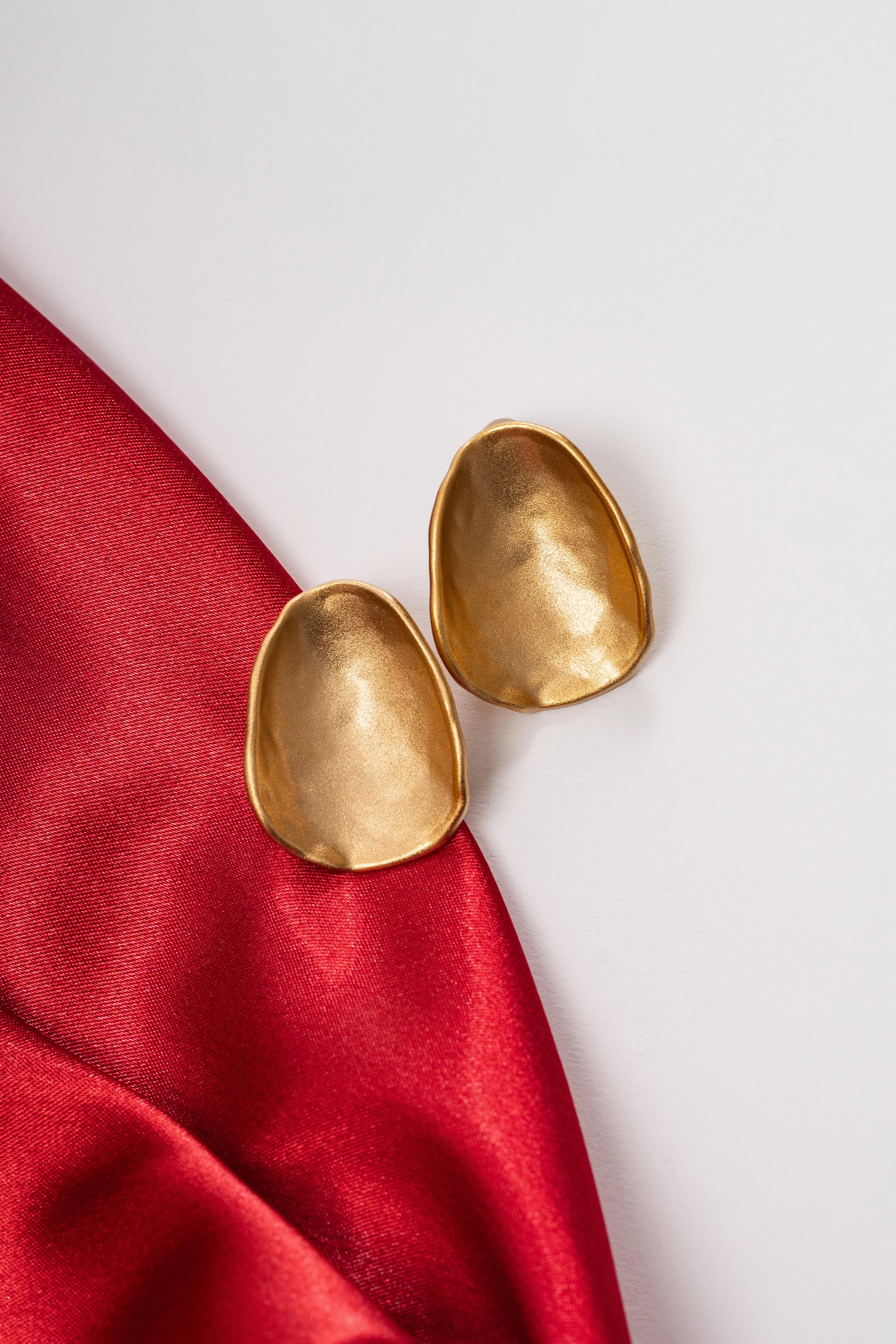 Gold Thia Hammered Earrings sold by JLUXLABEL