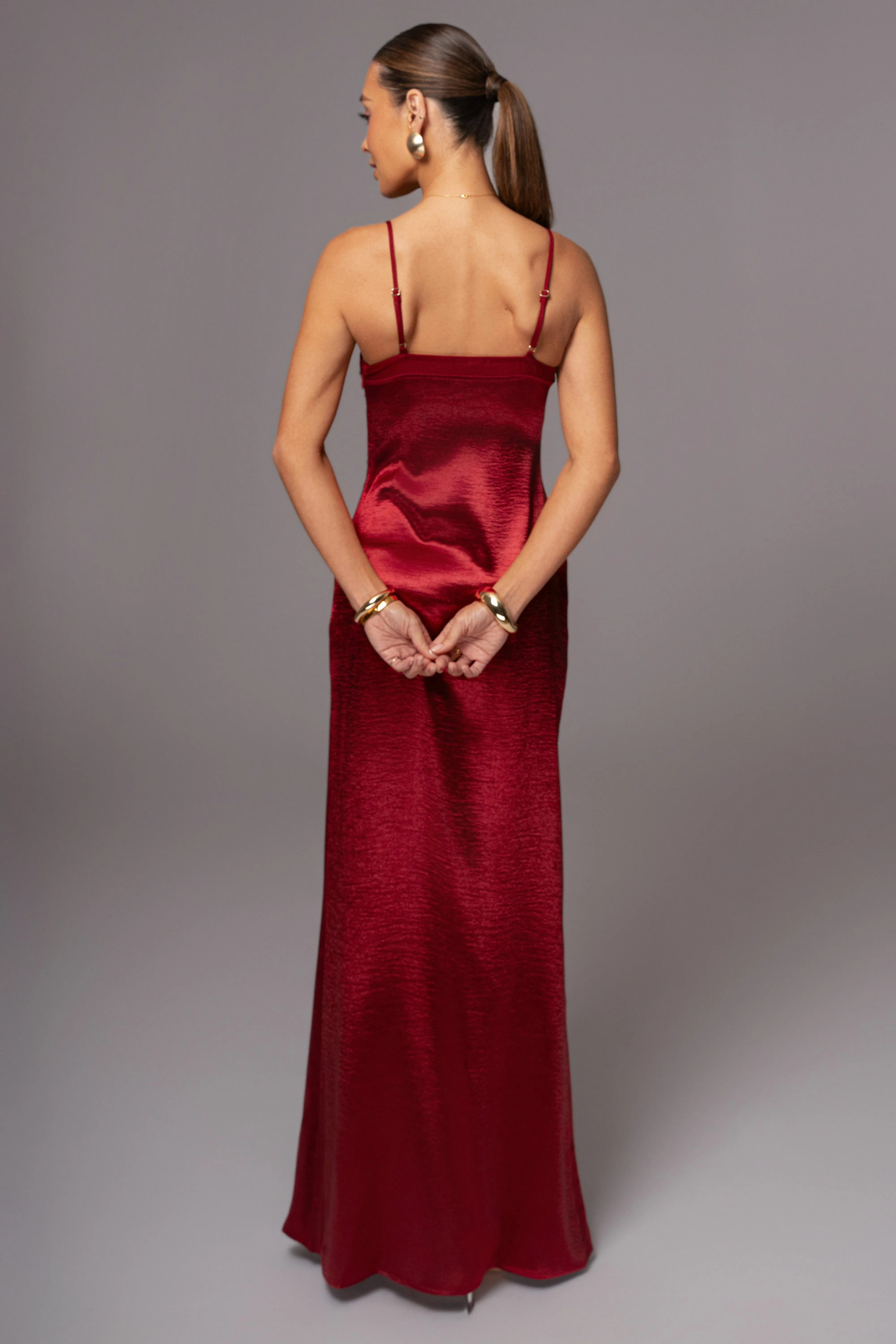 Red Surreal Satin Maxi Dress sold by JLUXLABEL product image thumbnail 4
