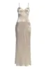 Champagne Surreal Satin Maxi Dress sold by JLUXLABEL