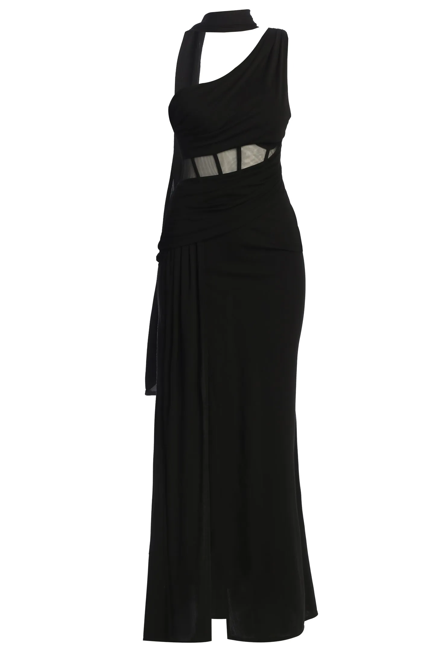 Black Naida Drape Maxi Dress sold by JLUXLABEL product image thumbnail 5