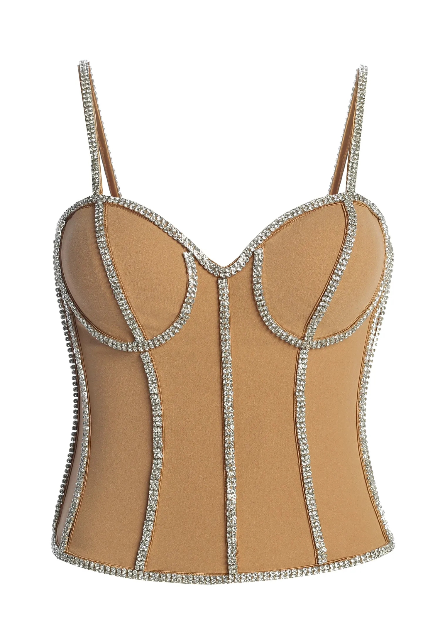Tan Illusions Rhinestone Corset sold by JLUXLABEL product image thumbnail 3