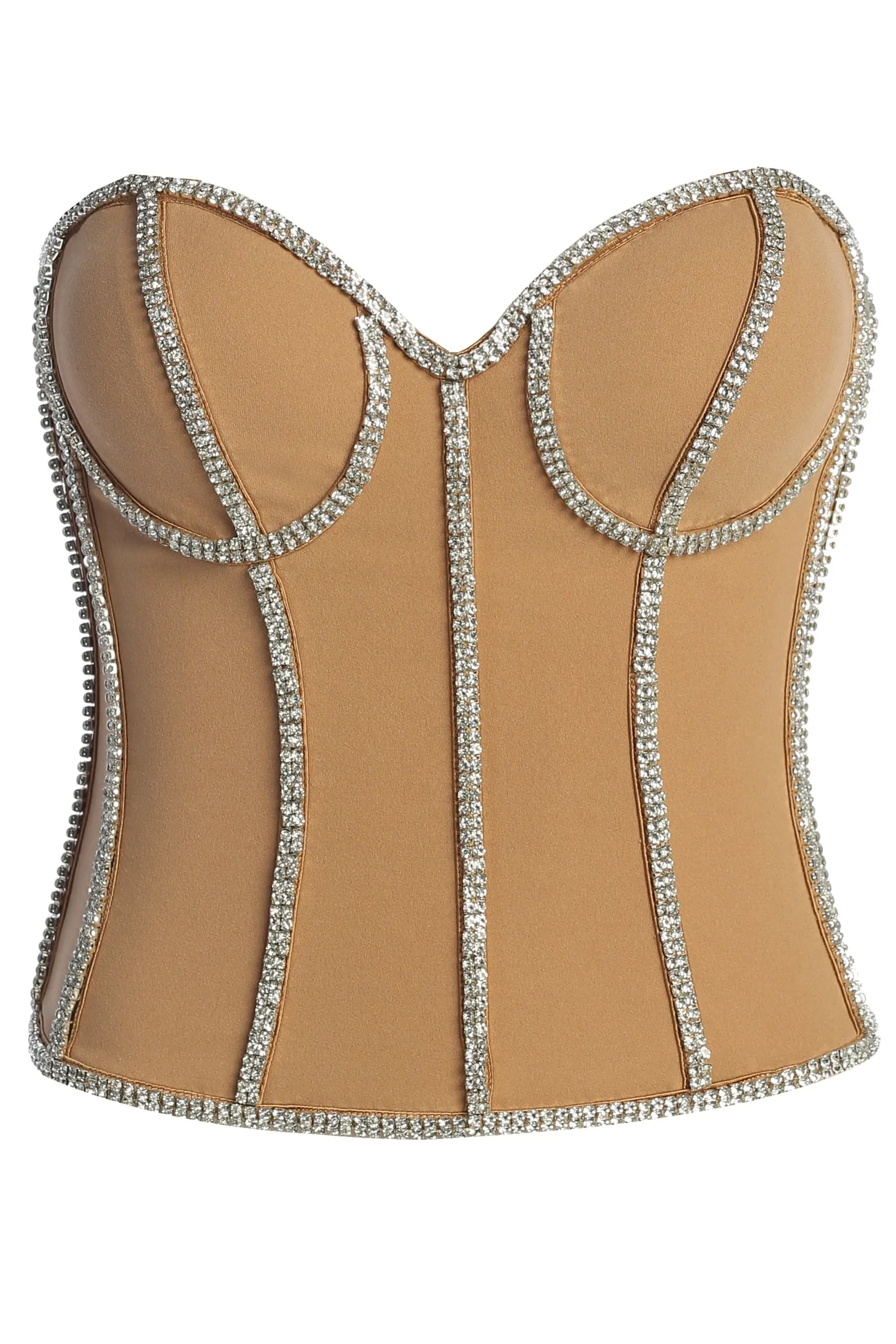 Tan Illusions Rhinestone Corset sold by JLUXLABEL product image thumbnail 4