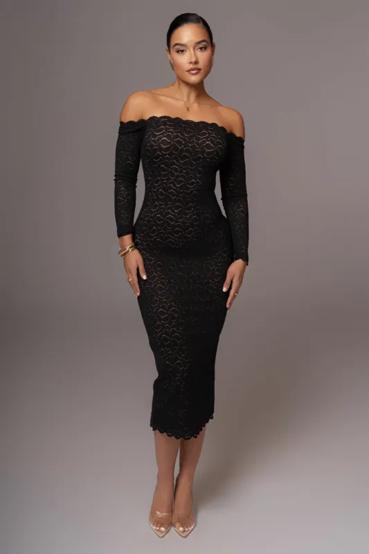 Black Lace Off The Shoulder Dress sold by JLUXLABEL