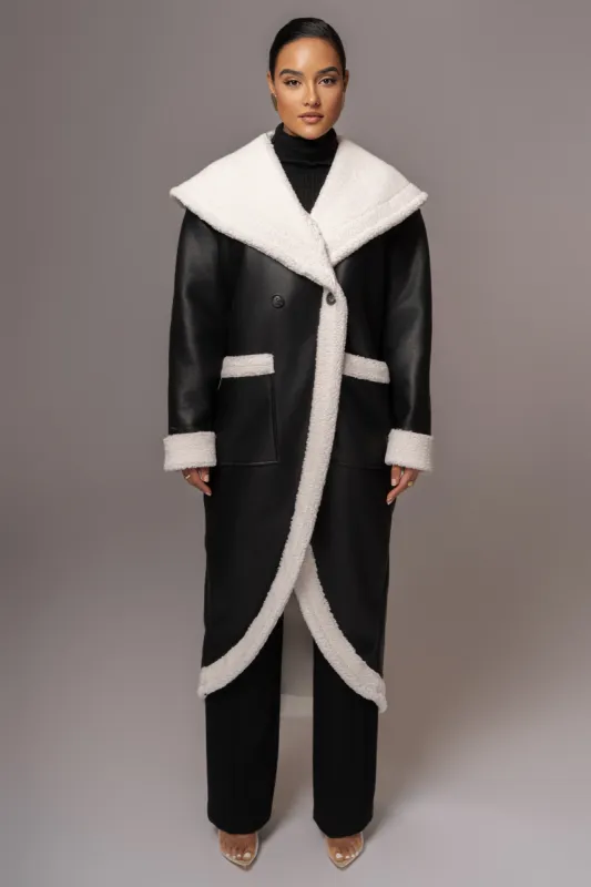 Black Jaida Reversible Teddy Coat sold by JLUXLABEL