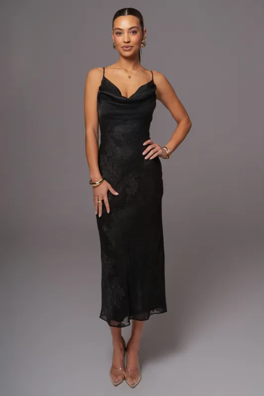 Black Midnight Magic Midi Dress sold by JLUXLABEL