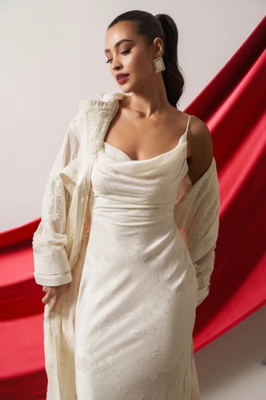 Ivory Midnight Magic Midi Dress sold by JLUXLABEL