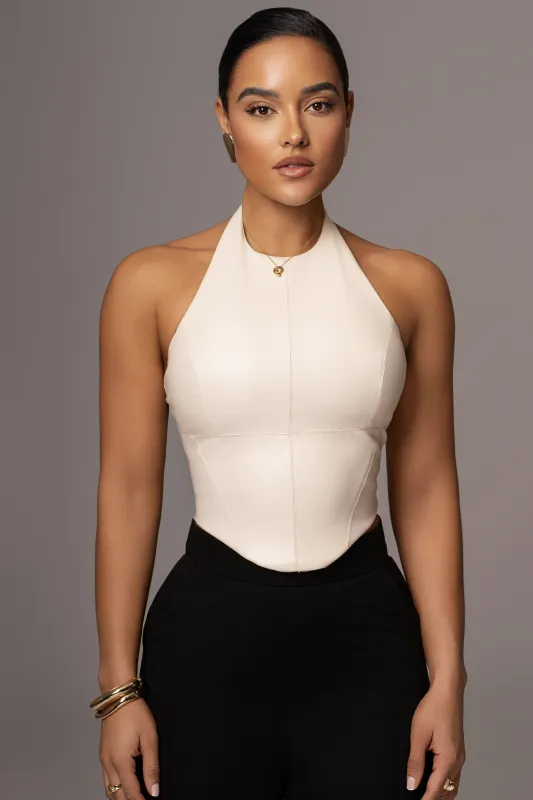 Ivory Roxette Halter Top sold by JLUXLABEL