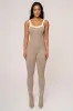 Beige/White Core Ribbed Jumpsuit sold by JLUXLABEL