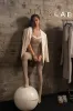 Beige/White Core Ribbed Jumpsuit sold by JLUXLABEL