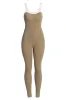 Beige/White Core Ribbed Jumpsuit sold by JLUXLABEL