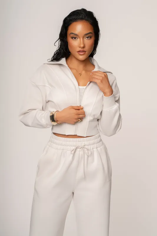 Bone JLUXLABEL Logo Zip Up Jacket sold by JLUXLABEL