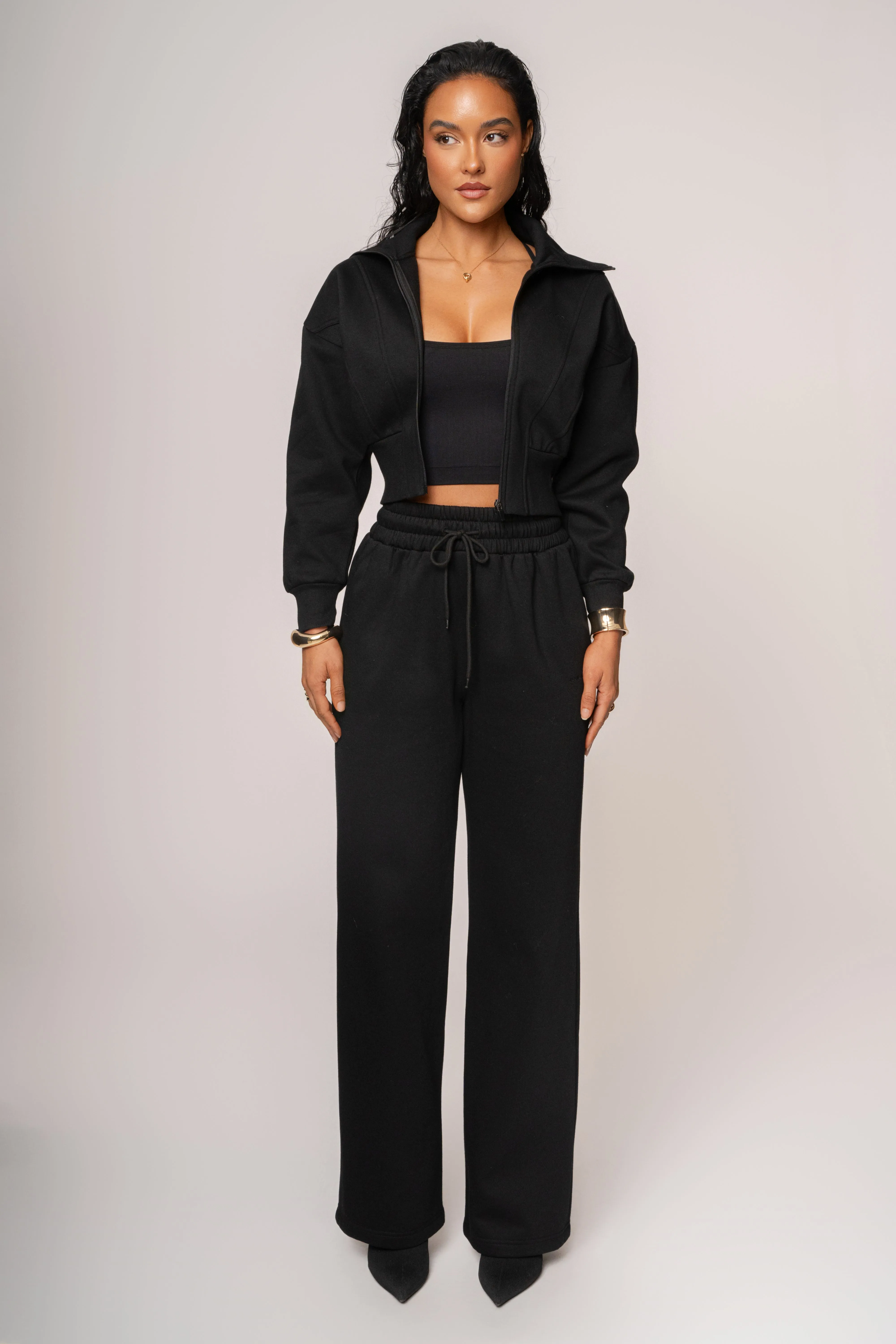 Black JLUXLABEL Logo Zip Up Jacket sold by JLUXLABEL product image thumbnail 3