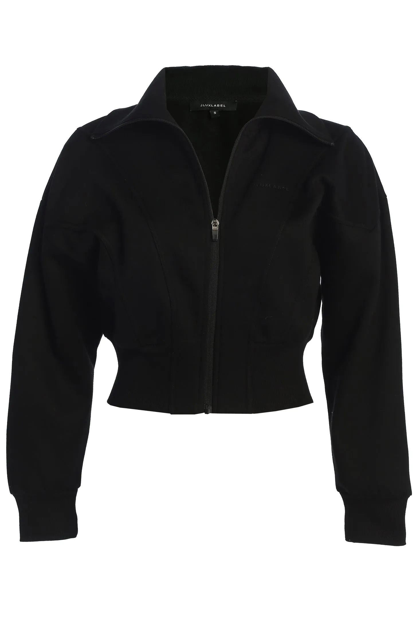 Black JLUXLABEL Logo Zip Up Jacket sold by JLUXLABEL product image thumbnail 2