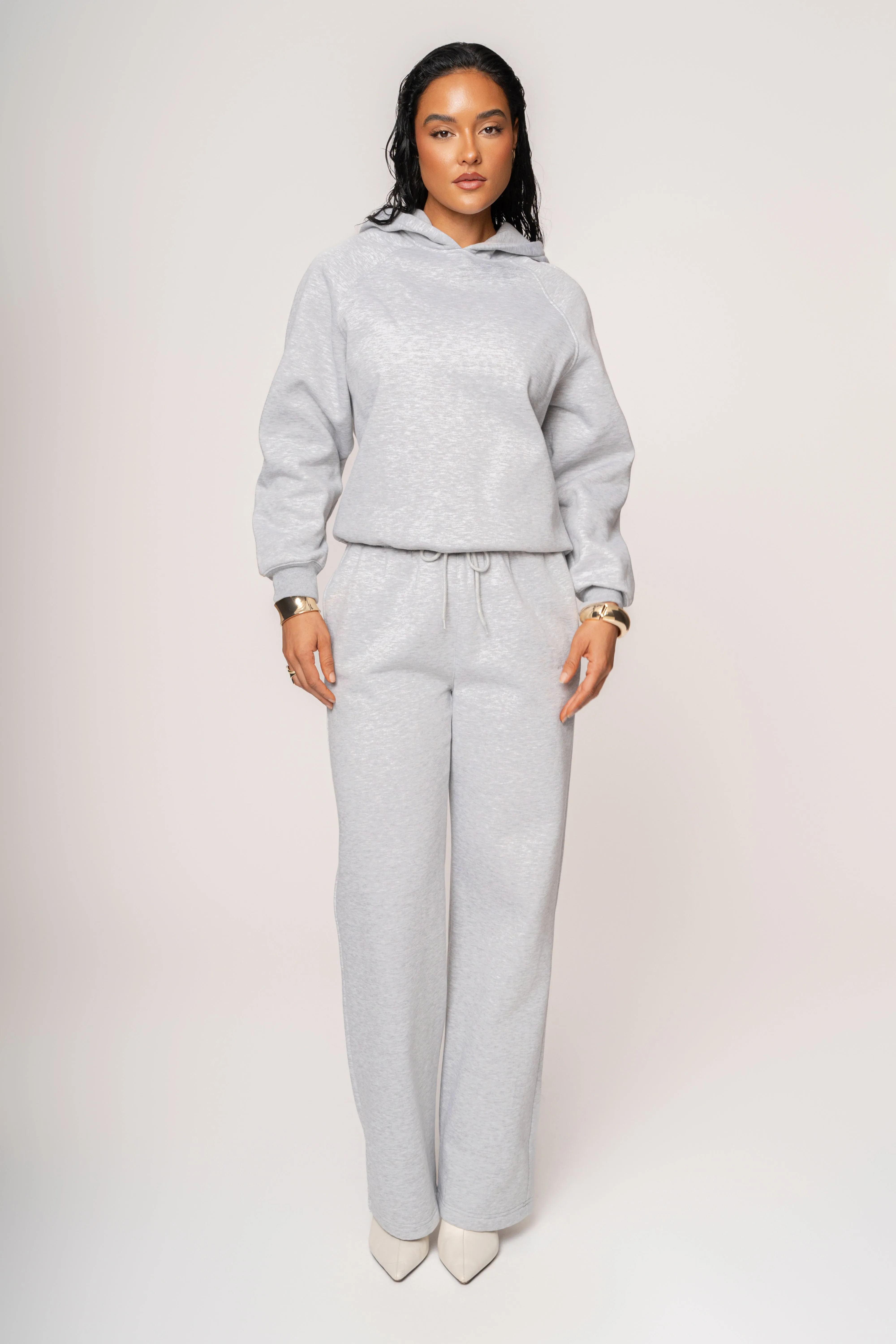 Heather Grey JLUXLABEL Logo Pullover Hoodie sold by JLUXLABEL product image thumbnail 4