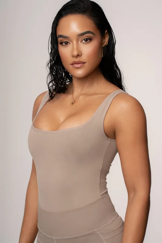 Beige Revive Bodysuit sold by JLUXLABEL