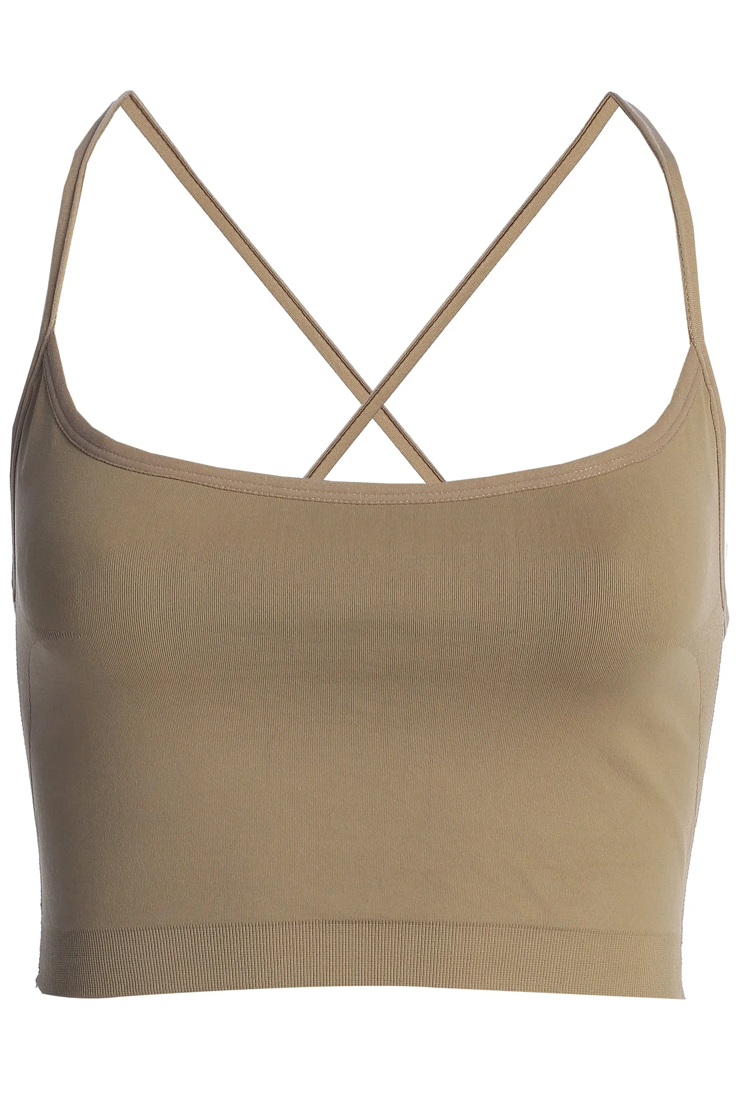 Beige Power Active Crop Top sold by JLUXLABEL product image thumbnail 3
