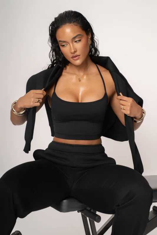 Black Power Active Crop Top sold by JLUXLABEL