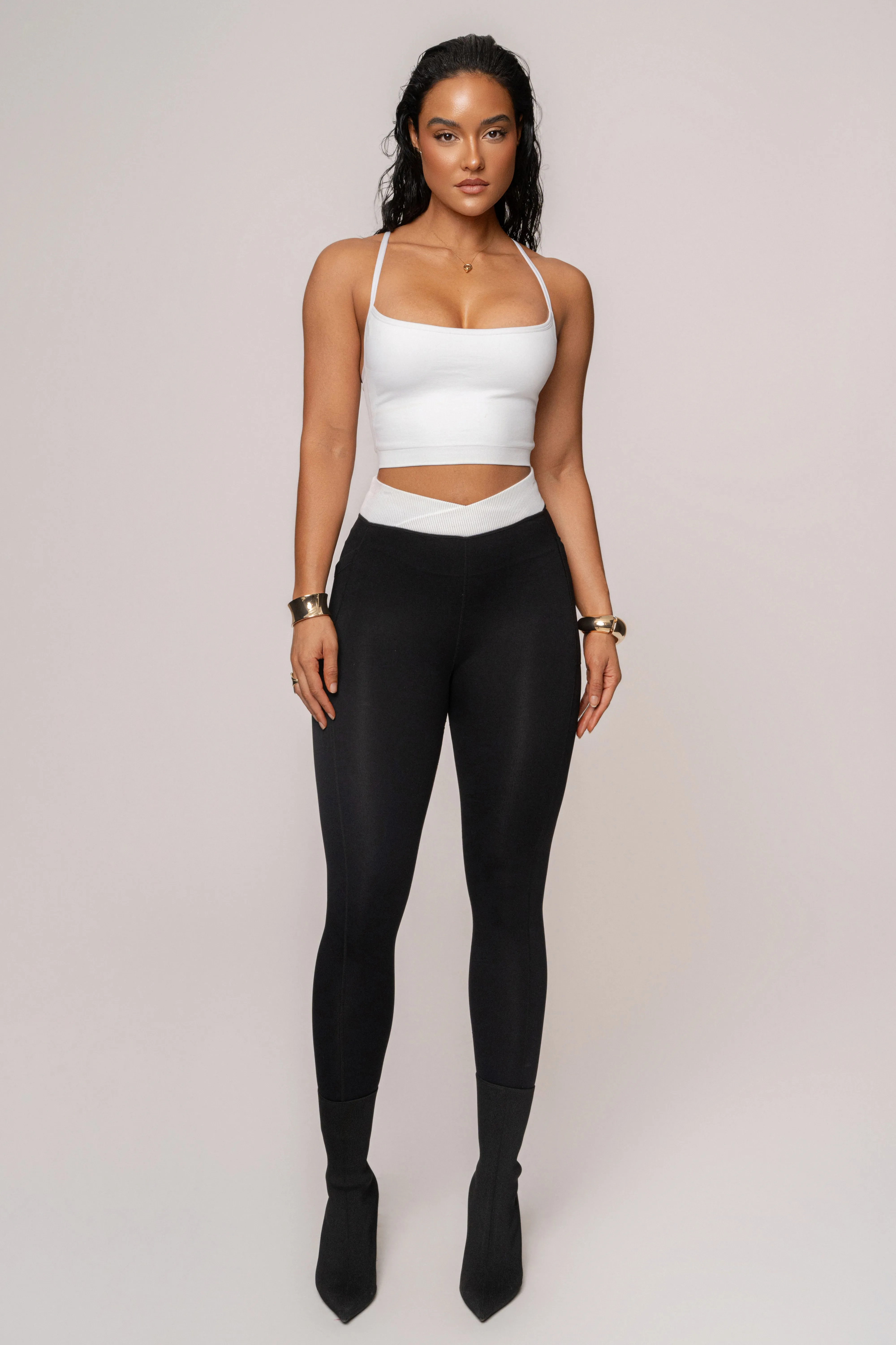 White Active Crop Top sold by JLUXLABEL product image thumbnail 4