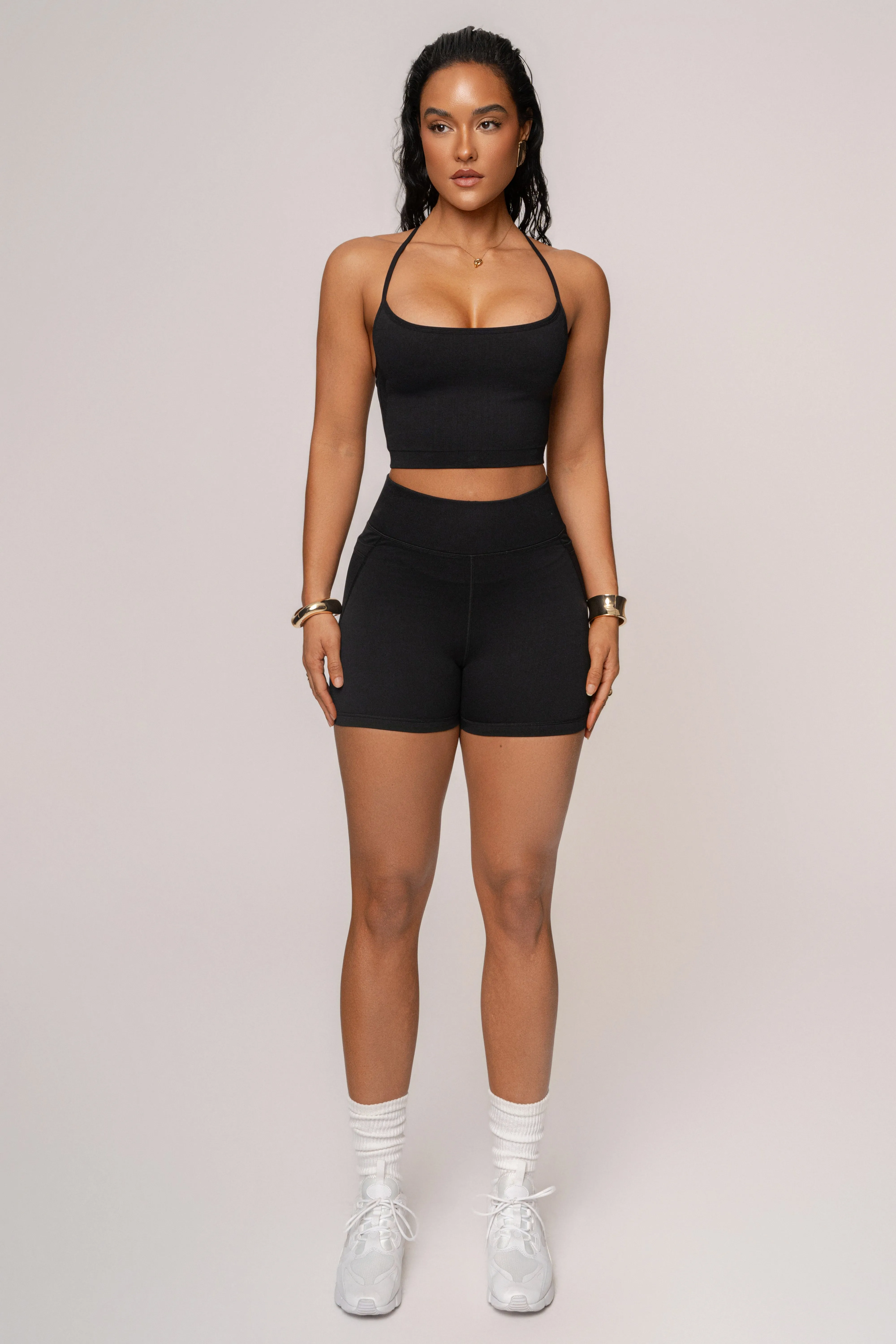 Black Active Crop Top sold by JLUXLABEL product image thumbnail 5