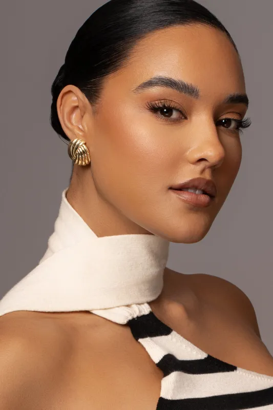 Gold Vani Round Earrings sold by JLUXLABEL