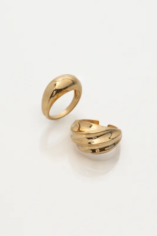 Gold Aurora Ring Set sold by JLUXLABEL