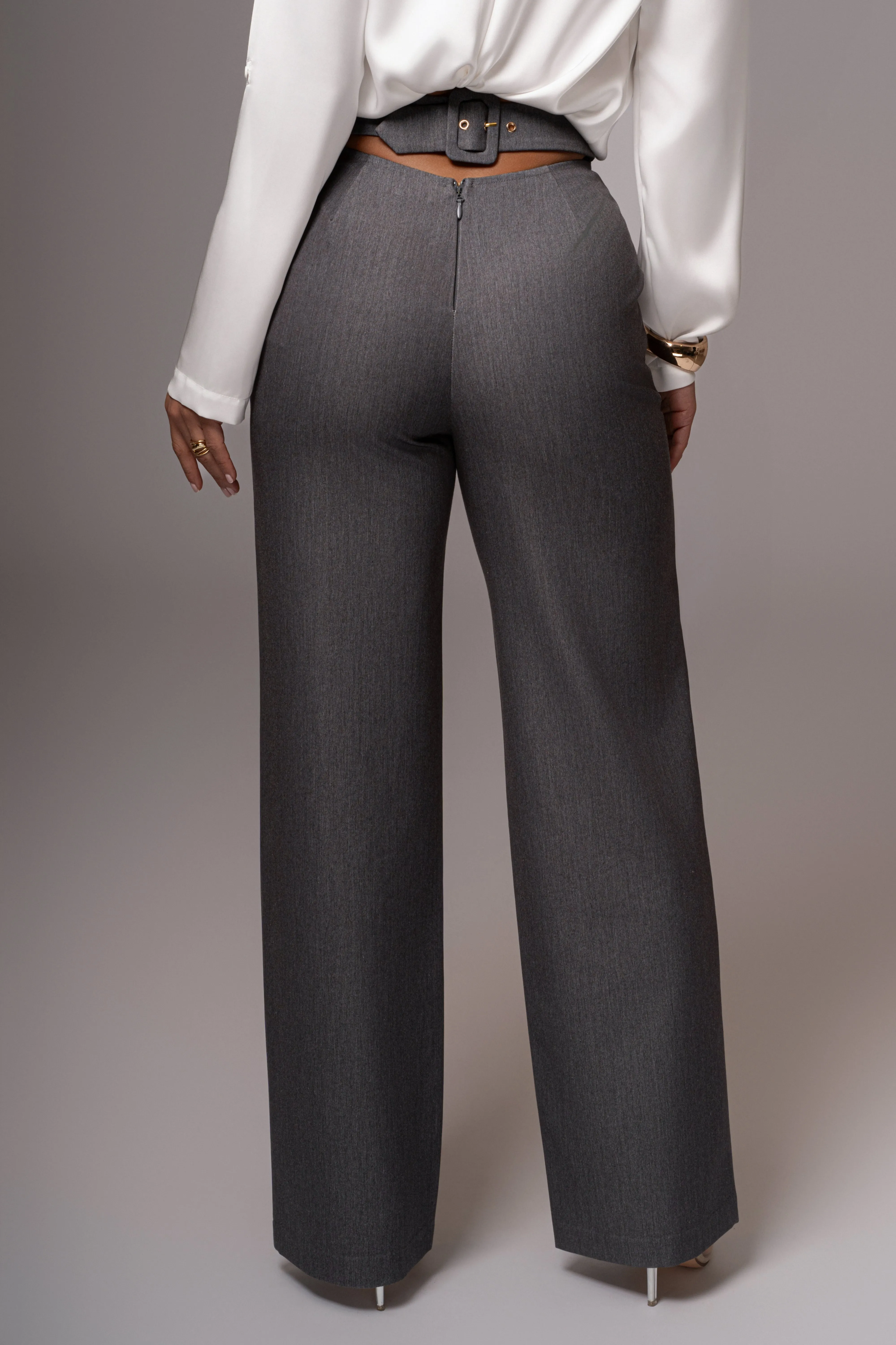 Grey Status Belted Pants sold by JLUXLABEL product image thumbnail 2