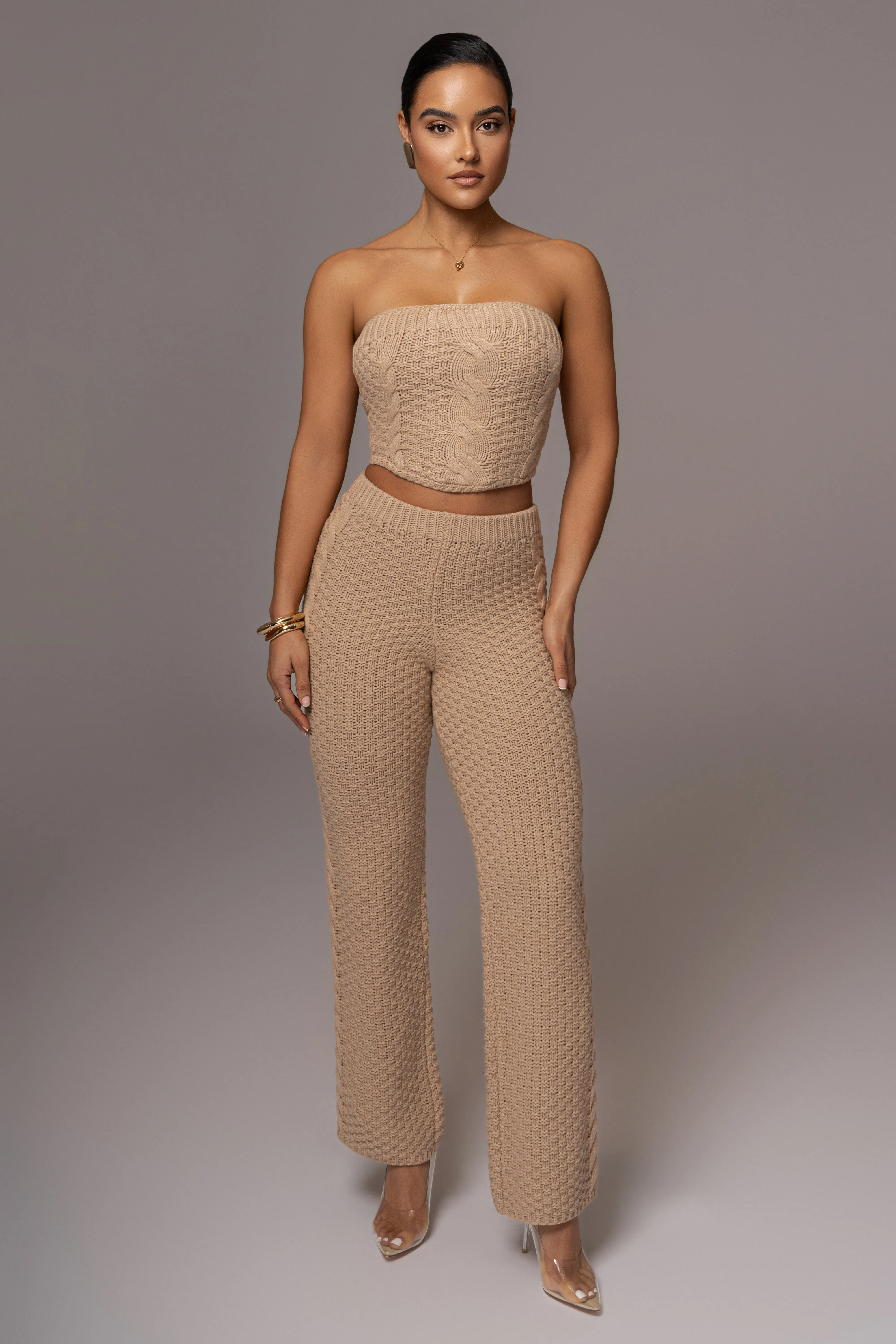 Beige Madison Knit Pants sold by JLUXLABEL