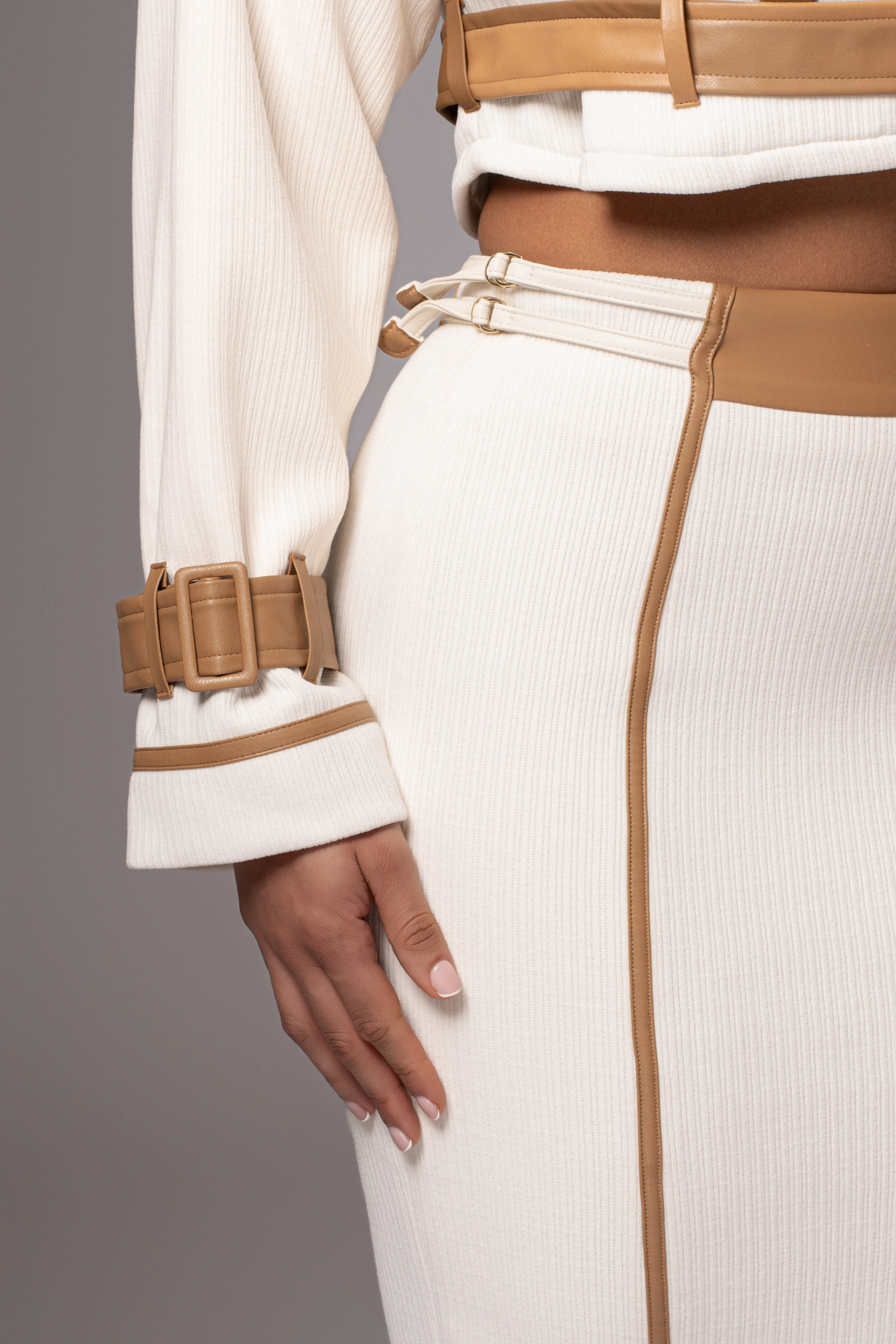 Ivory Jocelyn Contrast Skirt sold by JLUXLABEL product image thumbnail 4