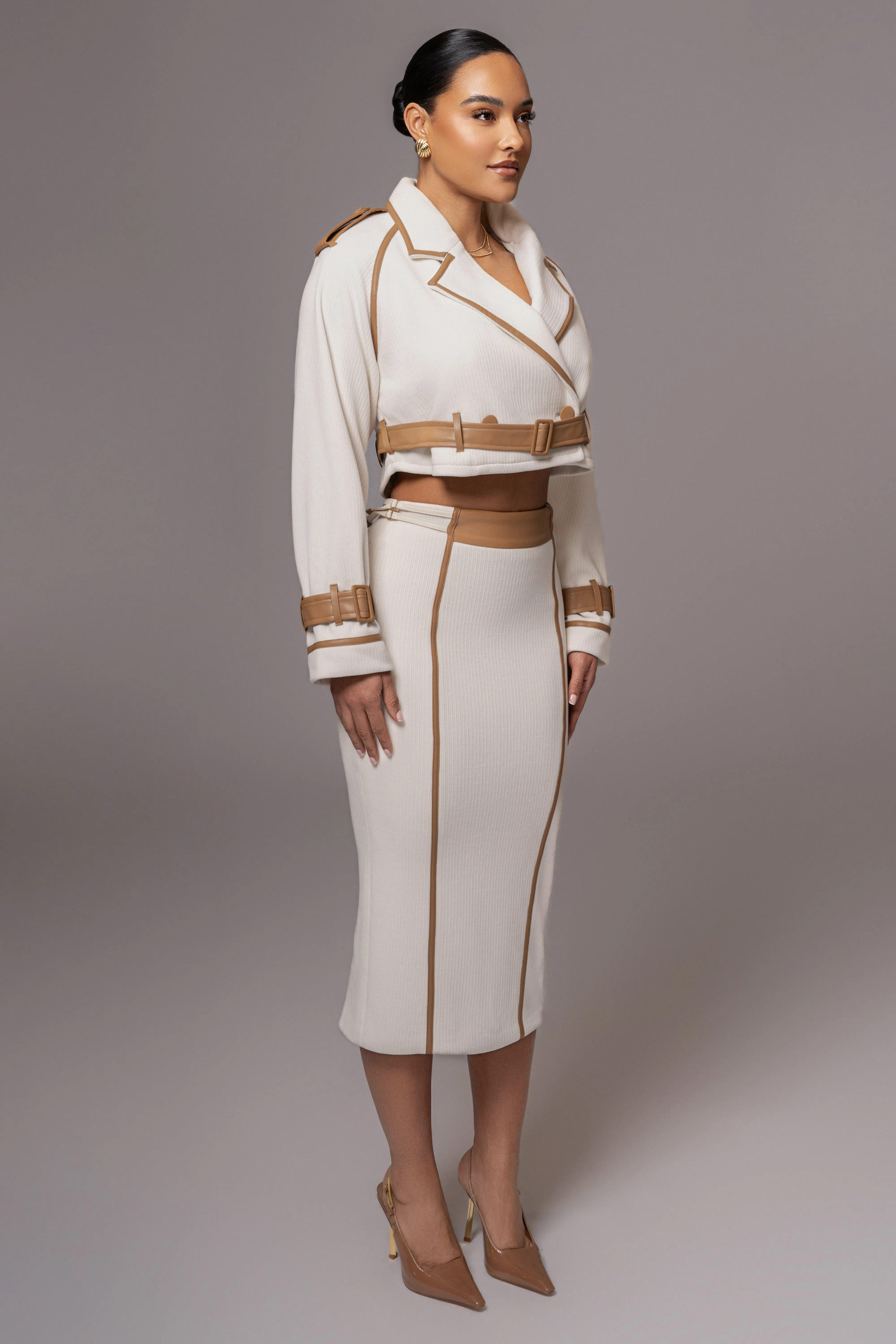 Ivory Jocelyn Contrast Skirt sold by JLUXLABEL product image thumbnail 3