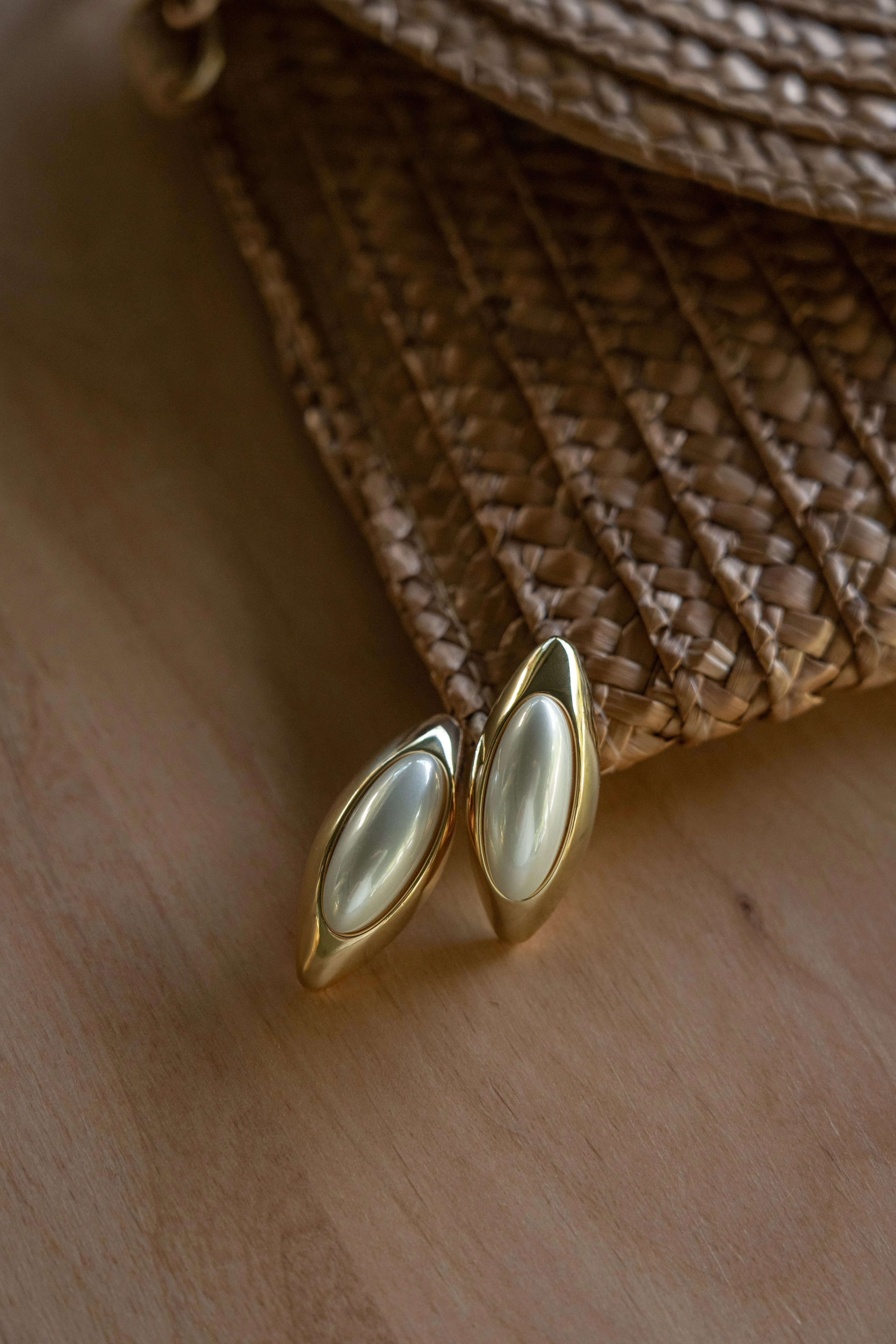 Gold Plaza Almond Shape Earring sold by JLUXLABEL product image thumbnail 4